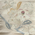 Camellia (Tsubaki) on Pink Silk Obi Close Up