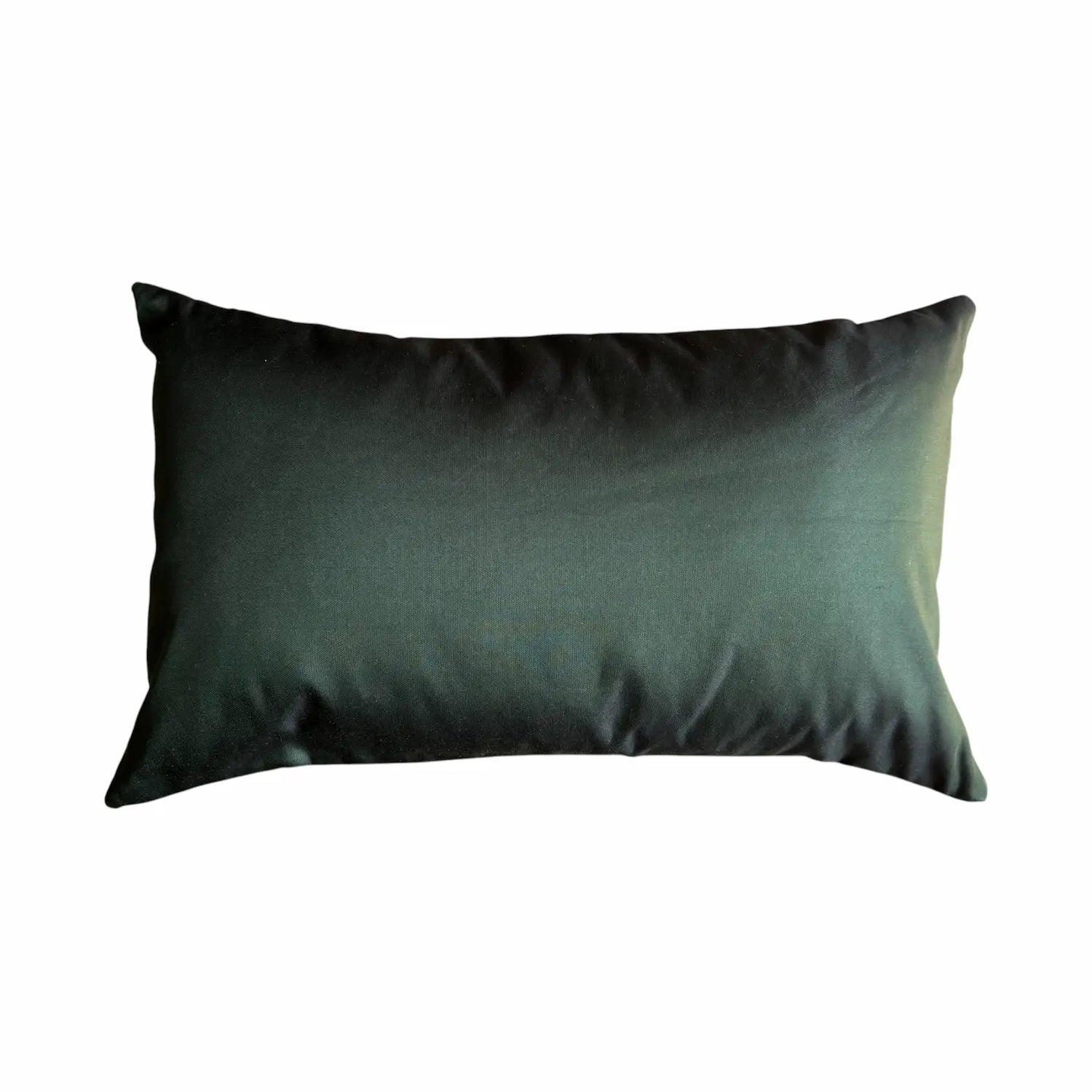 Dark green cushion on a white background