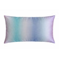 A rectangular cushion iridescent gradient pattern set against a plain white background.