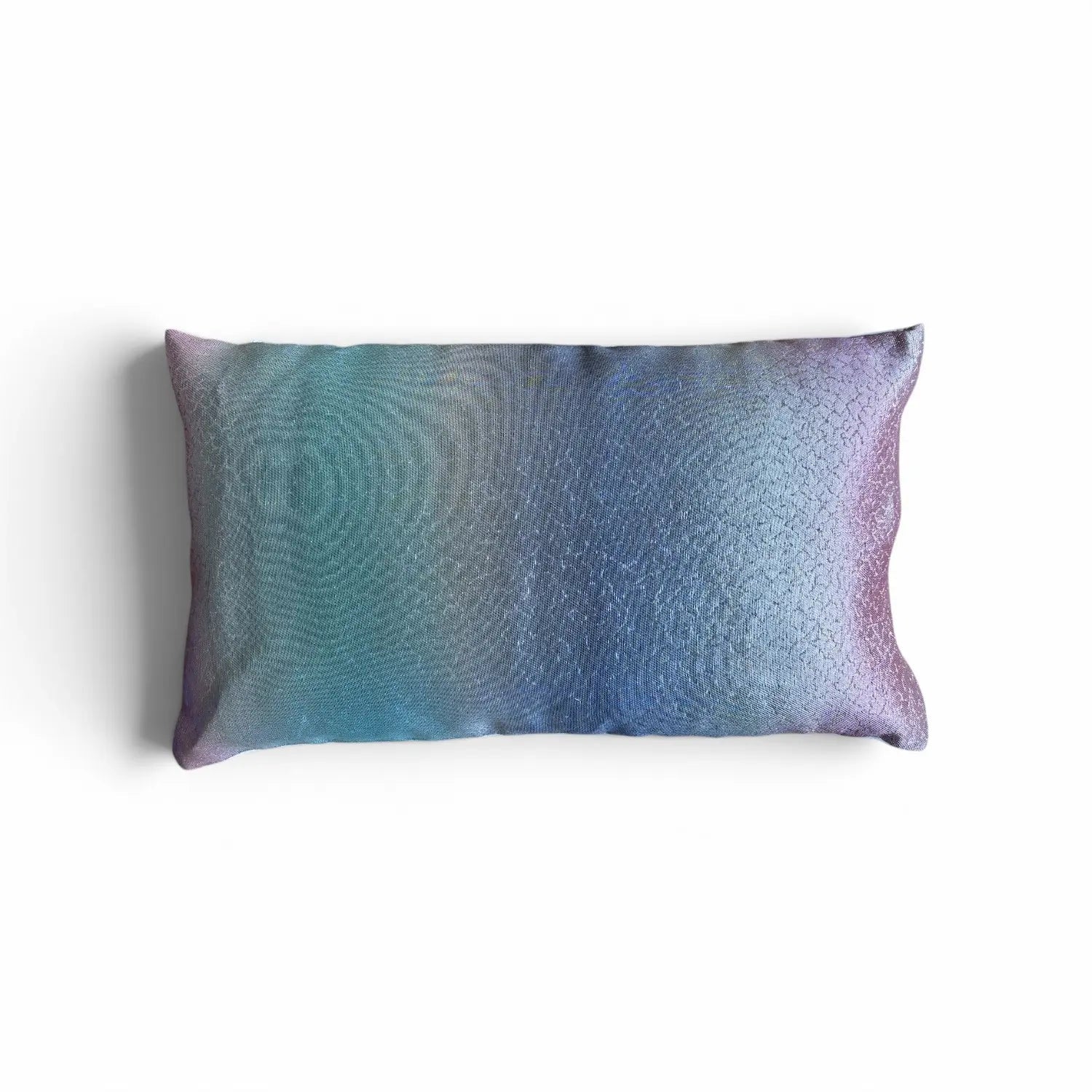 Rectangular pillow with a textured pattern on a white background