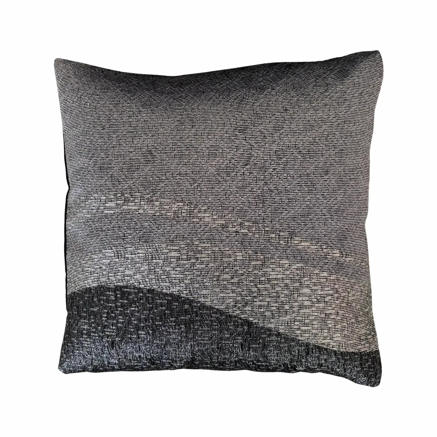Gray textured cushion on a white background