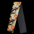 Decorative floral runner with colorful flowers on a black background