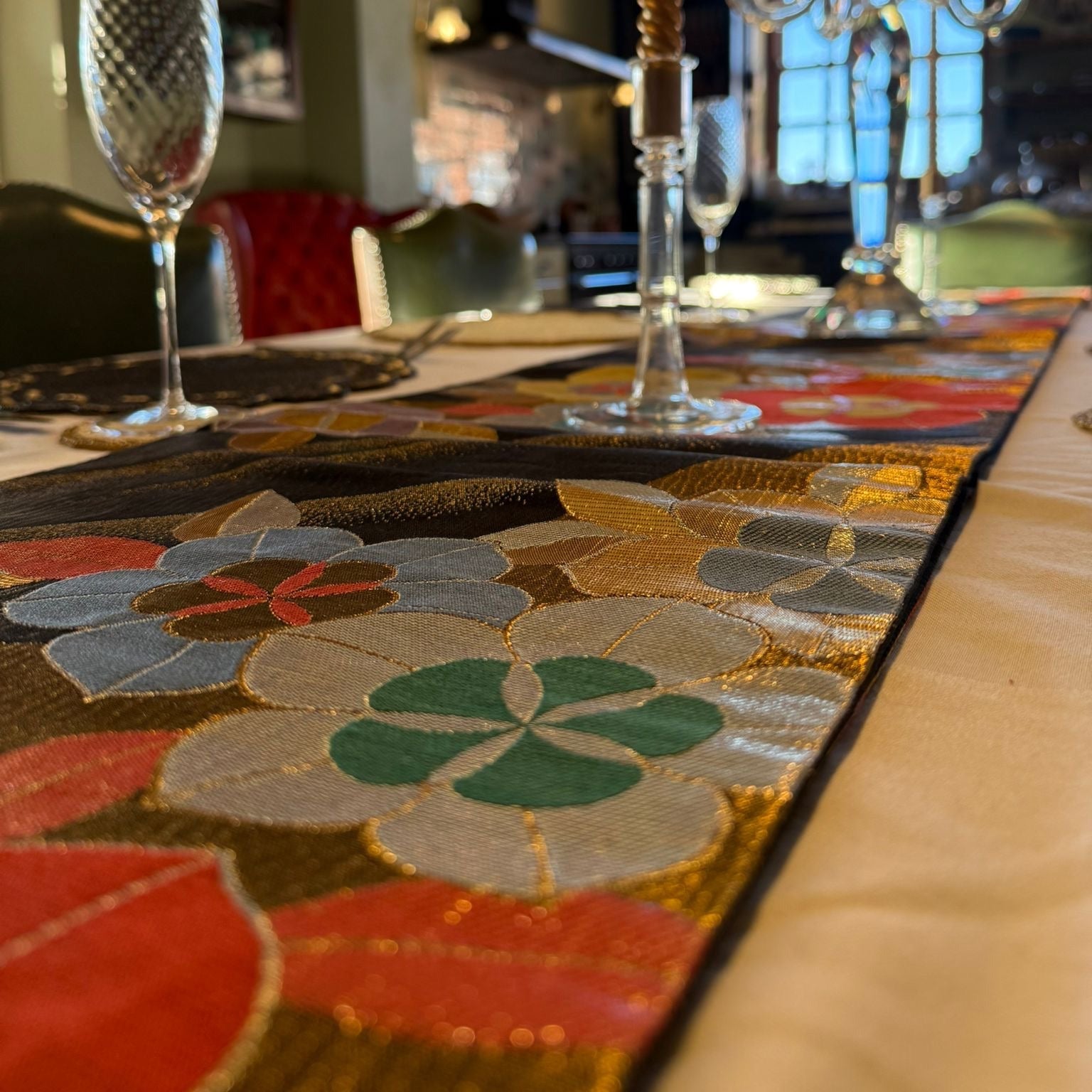 Plum (Ume) with Gold Brocade Silk Obi - Tōya