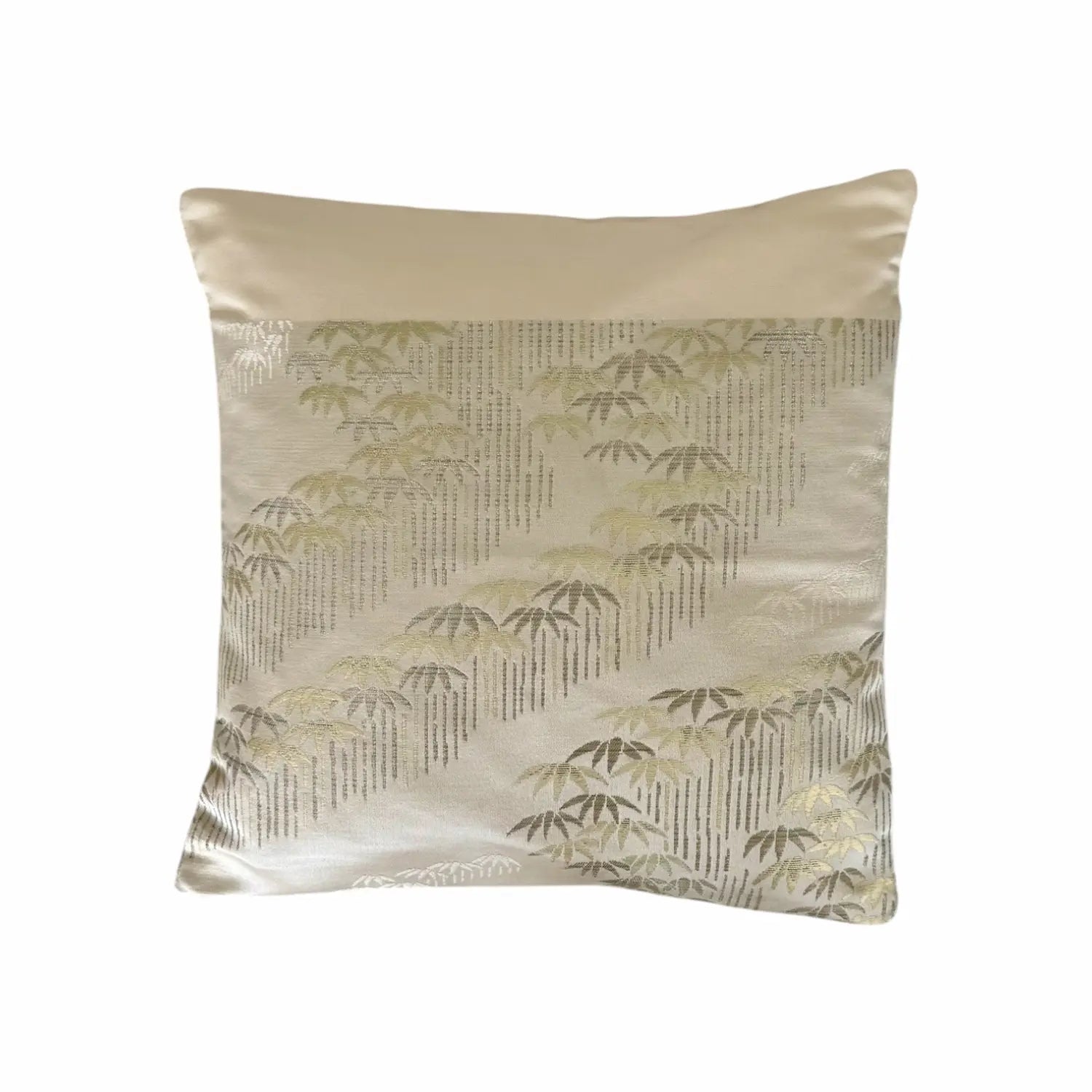 Decorative cushion with bamboo pattern on a beige background