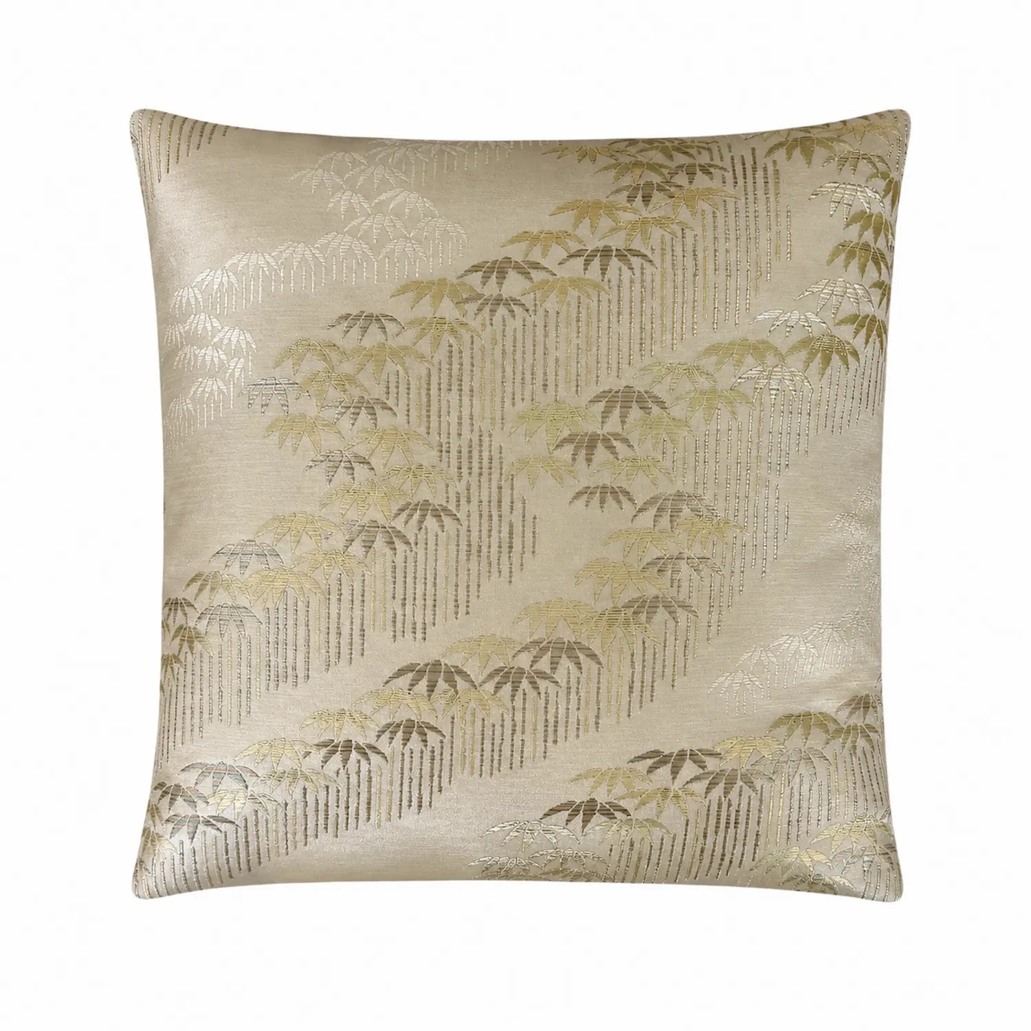 Decorative cushion with a bamboo pattern on a beige background