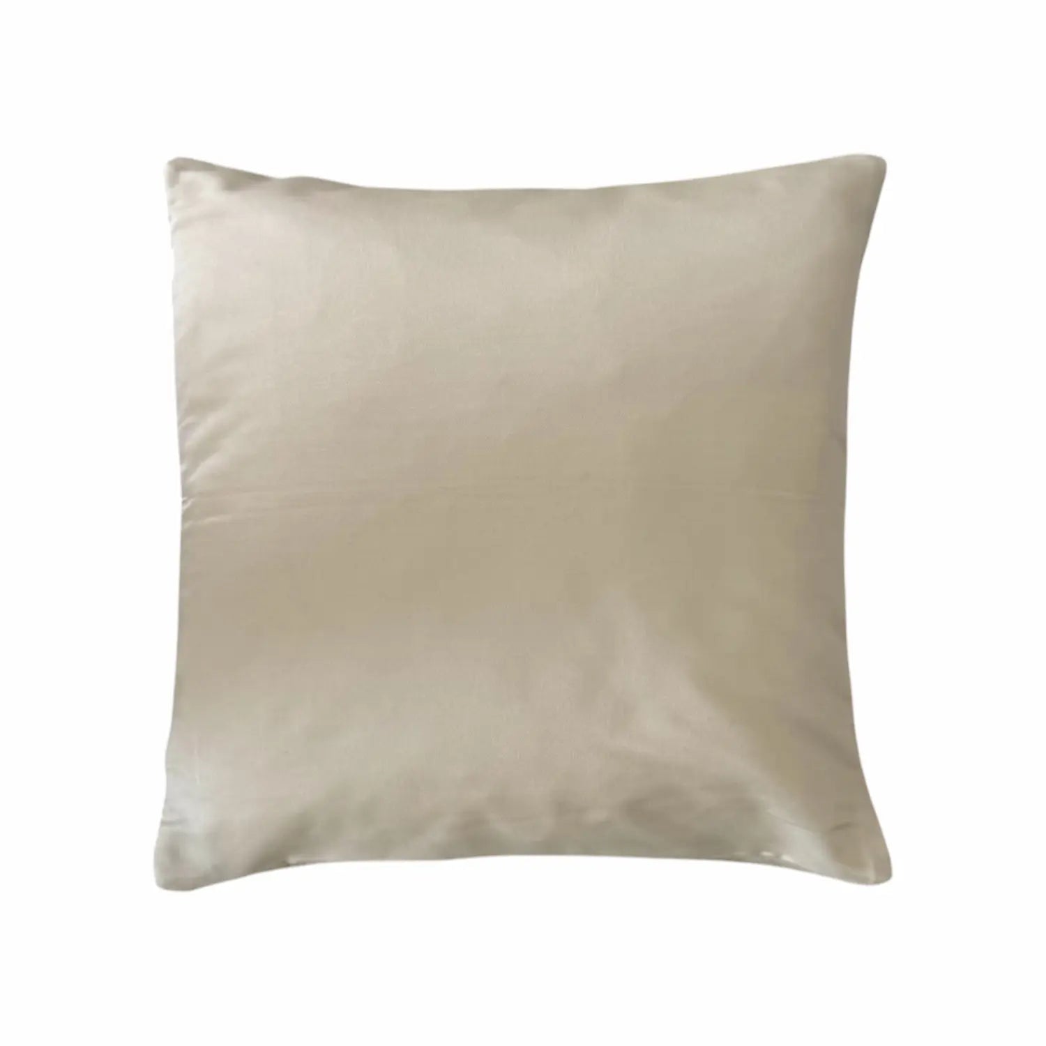 Plain cushion in beige on a white background
