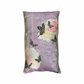 Decorative cushion with floral and butterfly patterns on a white background