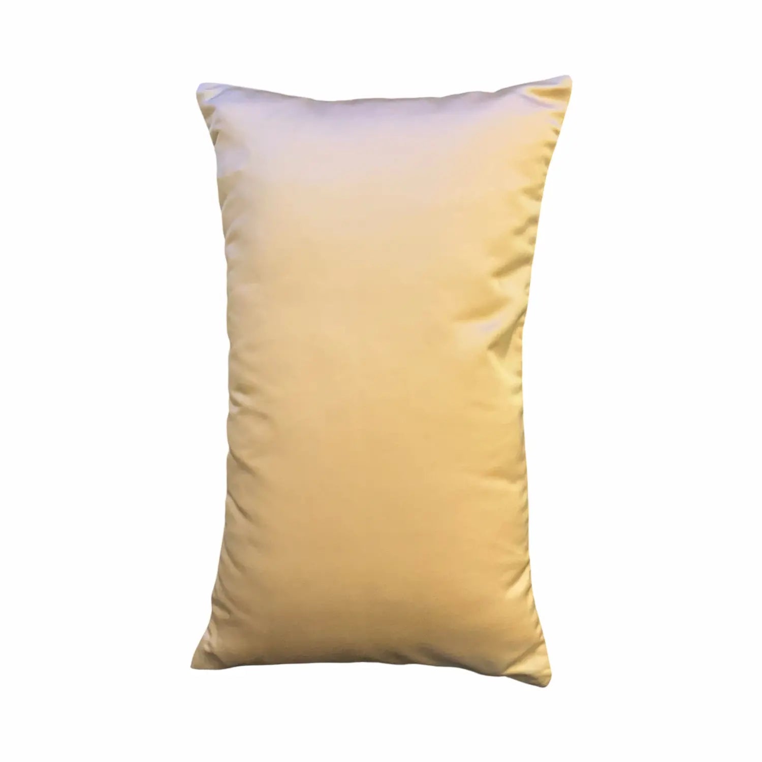 Yellow cushion with a gradient effect on a white background