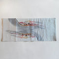 Silk runner with a mouth design on a white background