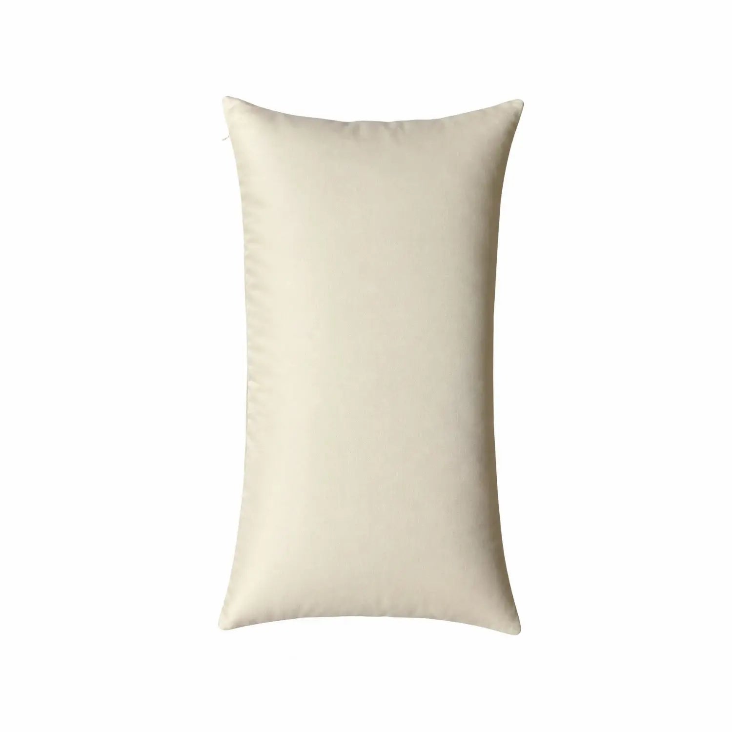 A rectangular cushion in a light cream colour, shown against a solid white background.