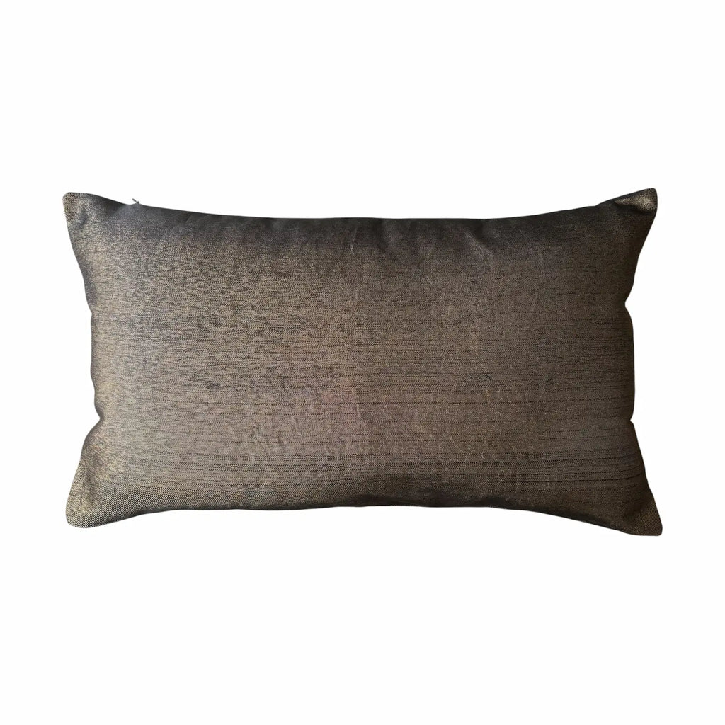 Dark gold rectangular cushion on a white background