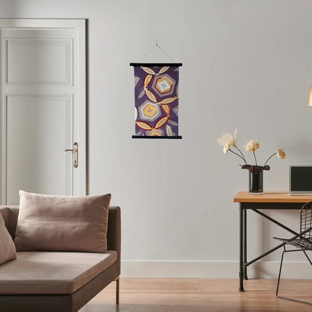 Tortoise Shell Motif Silk Obi - Pre - Owned - Tōya