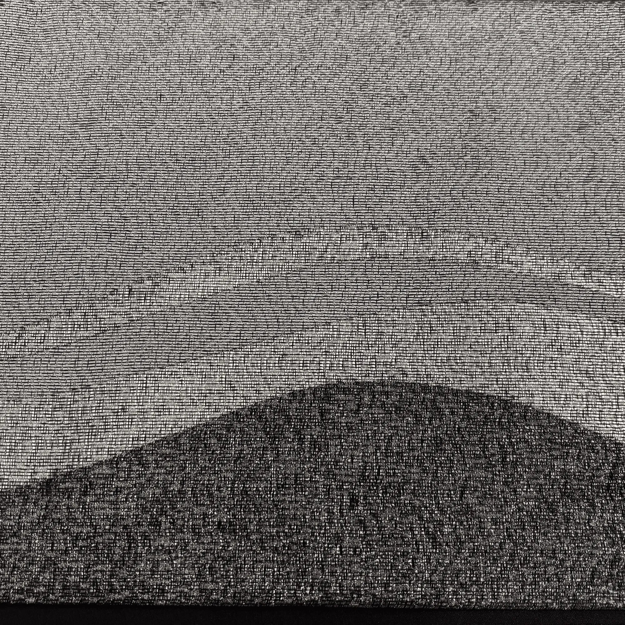 Waves with Silver Brocade Metallic Thread Silk Obi